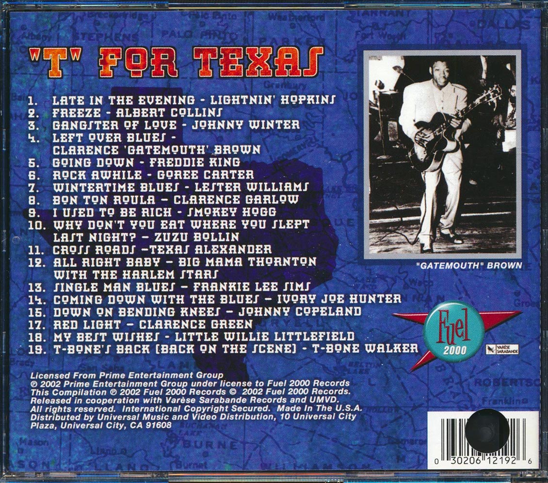 Johnny Winter, Clarence Gatemouth Brown, Lightnin' Hopkins, Freddie King, Etc. - T For Texas: Texas Blues Masters Volume 1 (marked/ltd stock)