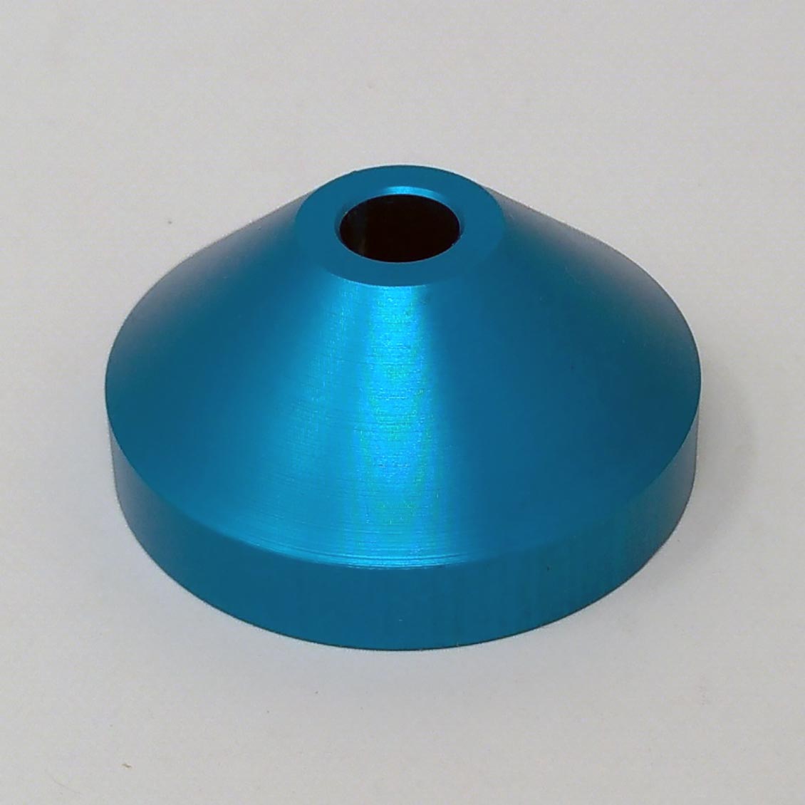 45rpm Spindle Adapter - Solid Aluminum, AZURE BLUE Color, cone-shaped