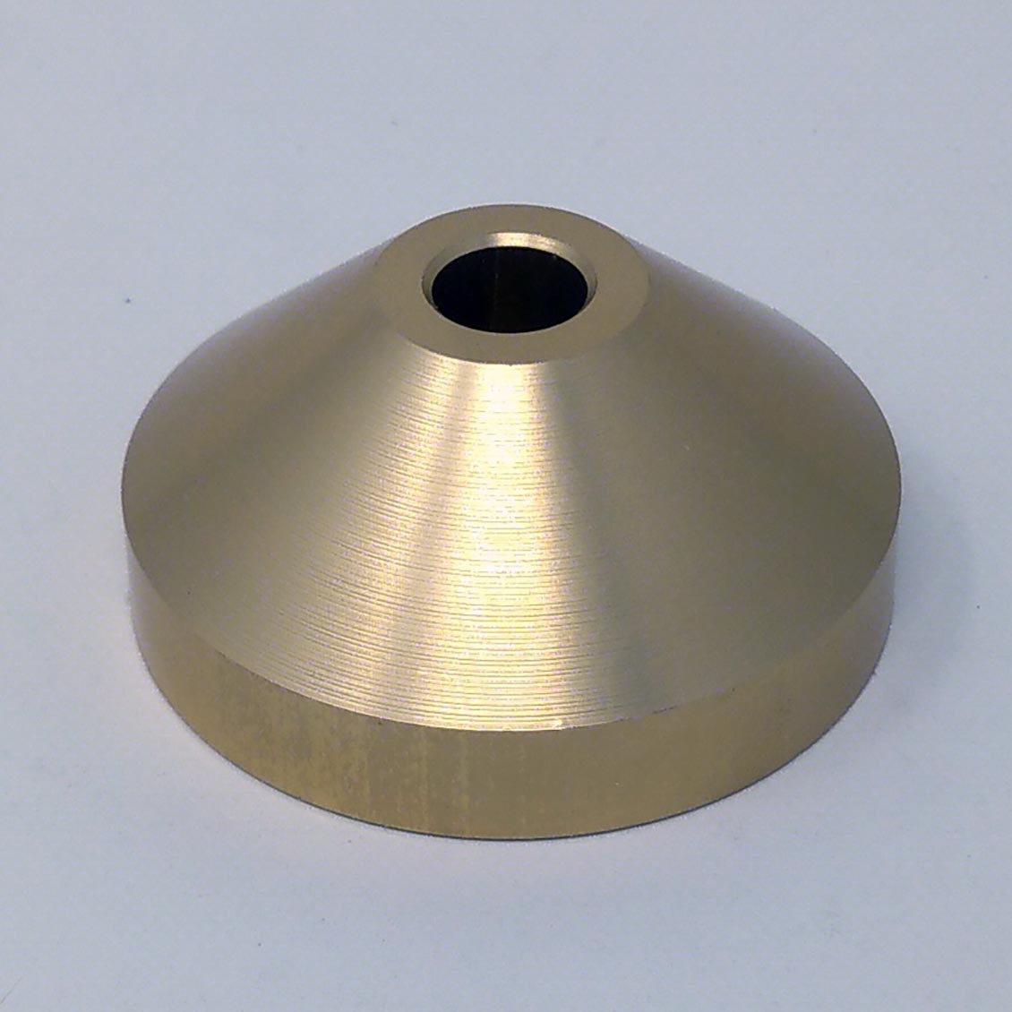 45rpm Spindle Adapter - Solid Aluminum, GOLD Color, cone-shaped