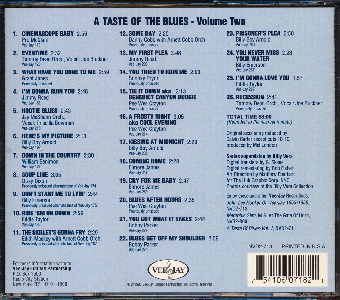 Pee Wee Crayton, Dizzy Dixon, Billy Boy Arnold, Tommy Dean, Etc. - A Taste Of The Blues Volume 2 (26 tracks) (deluxe edition)