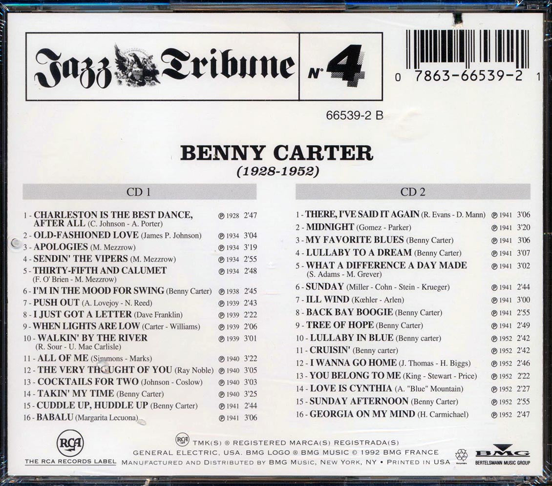 Benny Carter - Benny Carter 1928-1952: Jazz Tribune No. 4 (32 tracks) (marked/ltd stock)