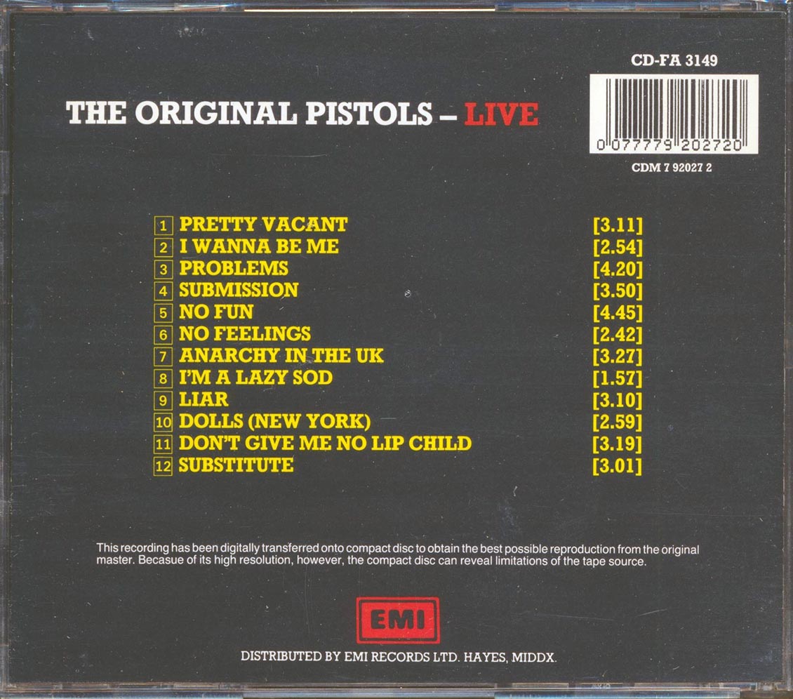 The Original Pistols - The Original Pistols Live (Sex Pistols)