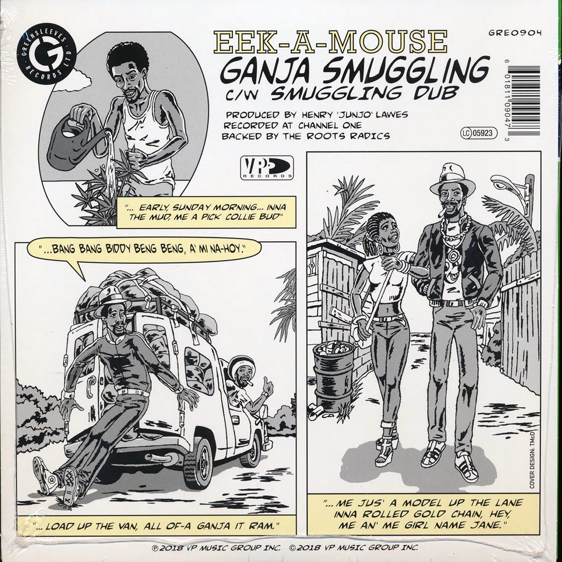 Eek A Mouse - Ganja Smuggling  /  Roots Radics - Smuggling Dub (rhythm: "Eek A Mouse - Ganja Smuggling") (RSD 2018) (ltd. ed.) (colored vinyl) (green vinyl)