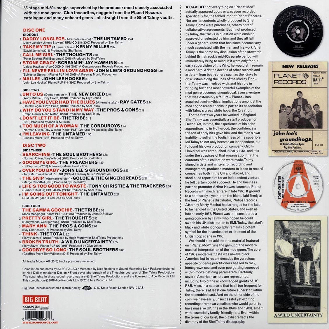 Screamin' Jay Hawkins, The Untamed, The New Breed, The Soul Brothers, Etc. - Planet Mod: Brit Soul, R&B And Freakbeat From The Shel Talmy Vaults (2xLP) (180g) (colored vinyl)