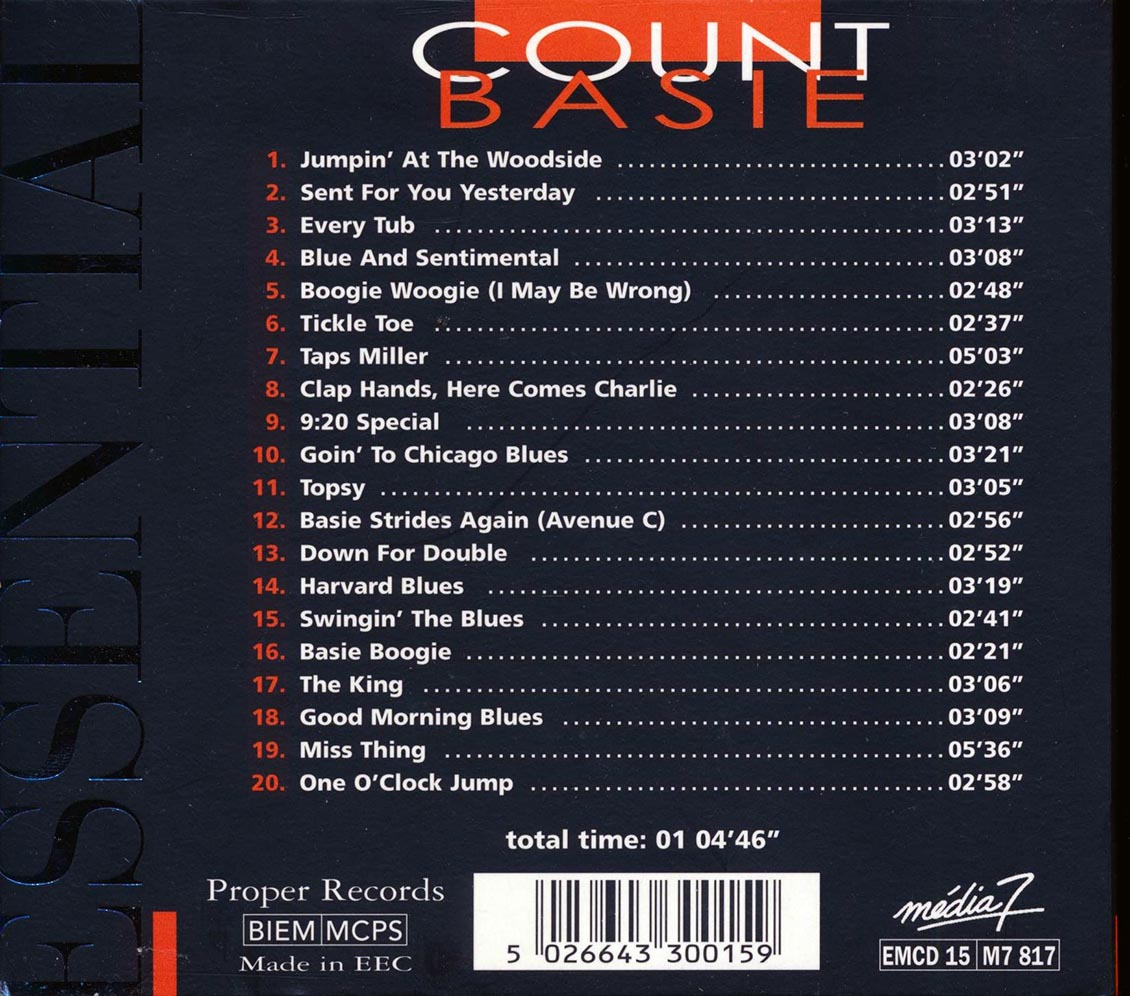 Count Basie - Count Basie: Essential Masters Of Jazz (50 tracks) (deluxe 3-fold digipak)