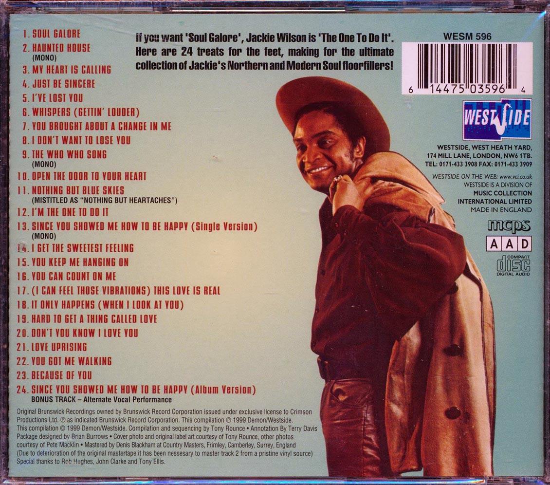 Jackie Wilson - Uptown And Upnorth (Fingersnappers, Floaters And Floorshakers) Original Brunswick Recordings