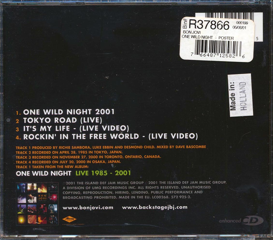 Bon Jovi - One Wild Night (EP, 2 Tracks + 2 Videos)