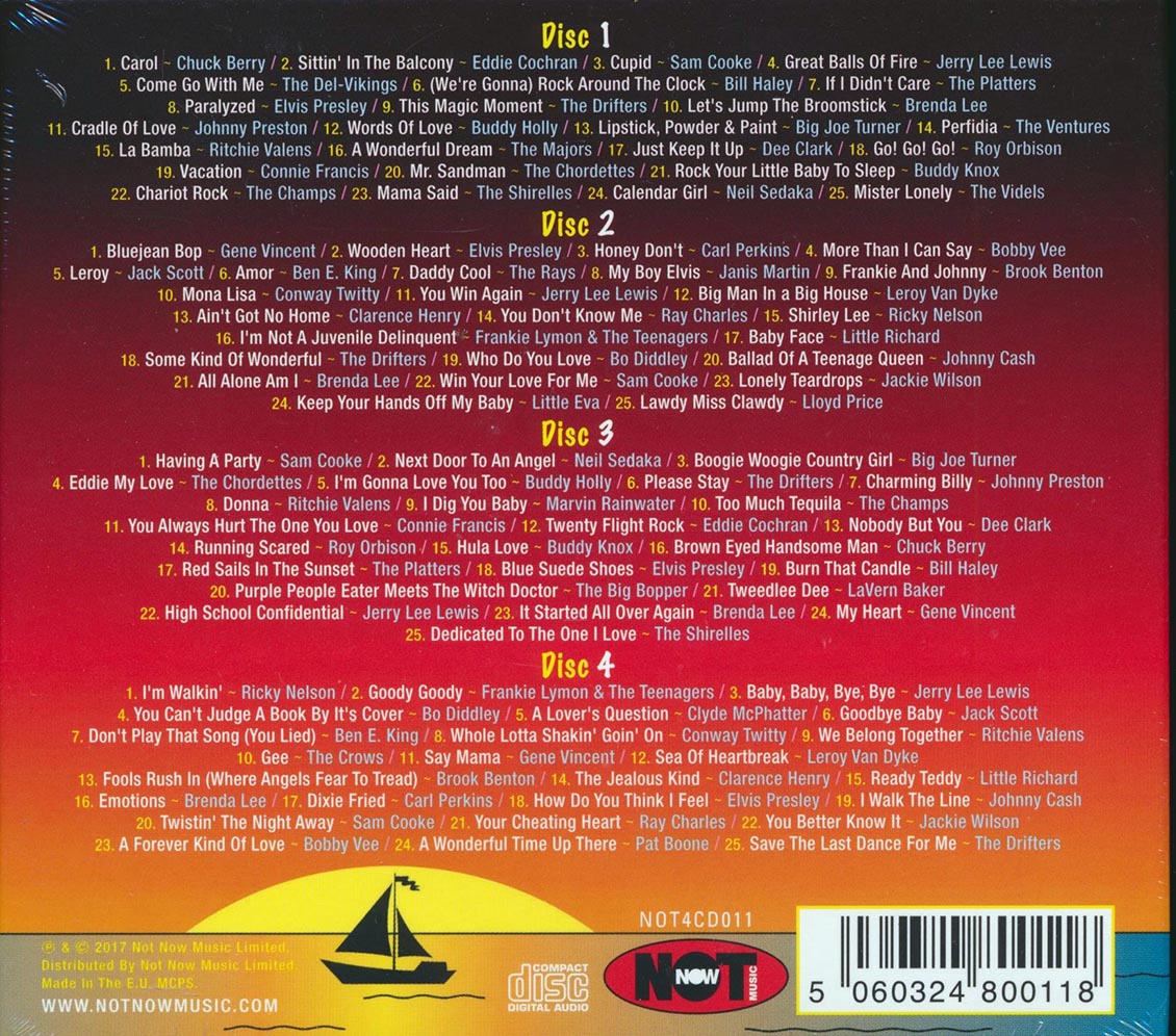 Chuck Berry, Jerry Lee Lewis, Elvis Presley, Gene Vincent, Etc. - 100 Cruisin' Classics (100 tracks) (4xCD) (deluxe 4-fold digipak)
