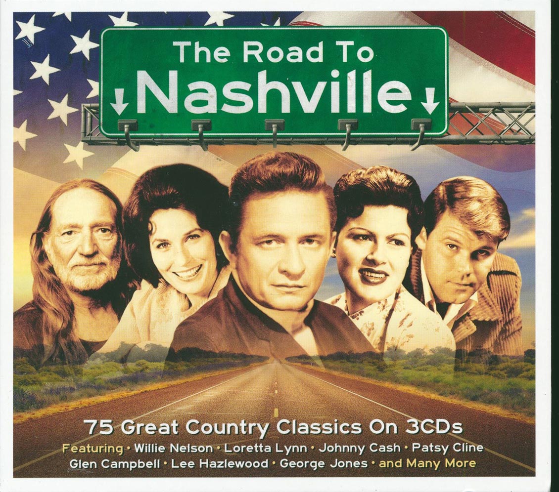 Lee Hazlewood, Willie Nelson, Loretta Lynn, Johnny Cash, Patsy Cline, - The Road To Nashville (75 tracks) (3xCD) (deluxe 3-fold digipak)
