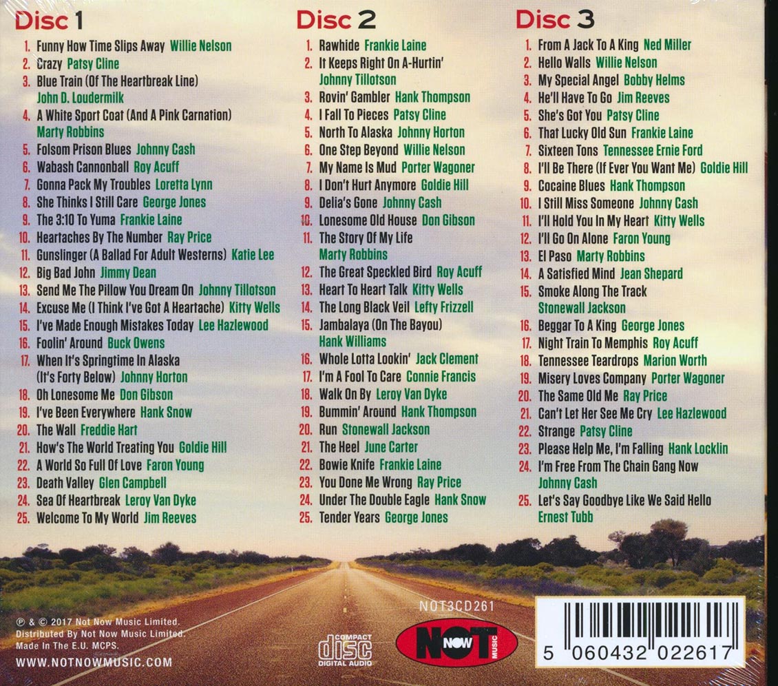 Lee Hazlewood, Willie Nelson, Loretta Lynn, Johnny Cash, Patsy Cline, - The Road To Nashville (75 tracks) (3xCD) (deluxe 3-fold digipak)