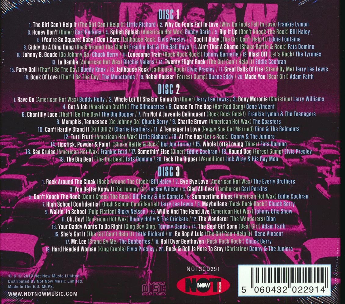 Chuck Berry, Little Richard, Jerry Lee Lewis, Eddie Cochran, Etc. - Rock 'N' Roll At The Movies (60 tracks) (3xCD) (deluxe 3-fold digipak)