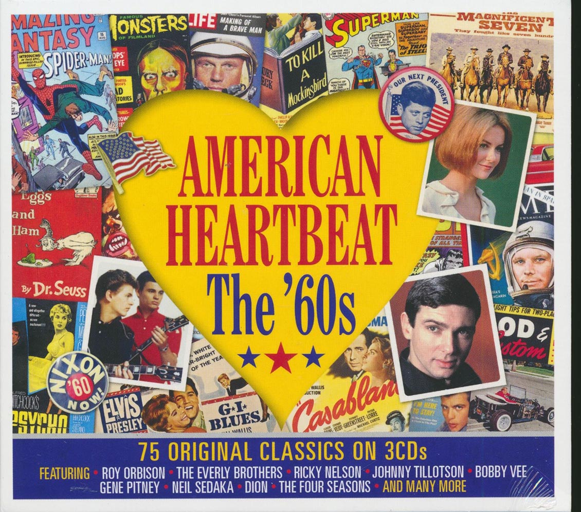 Roy Orbison, Ray Charles, Ricky Nelson, Bobby Vee, Etc. - American Heartbeat: The '60s (75 tracks) (3xCD) (deluxe 3-fold digipak)