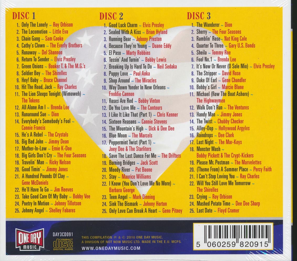 Roy Orbison, Ray Charles, Ricky Nelson, Bobby Vee, Etc. - American Heartbeat: The '60s (75 tracks) (3xCD) (deluxe 3-fold digipak)