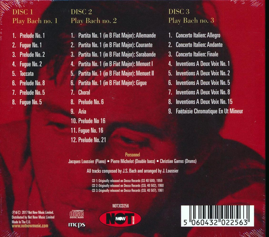 The Jacques Loussier Trio - The Jacques Loussier Trio Play Bach Vol. 1-3 (29 tracks) (3xCD) (deluxe 3-fold digipak)