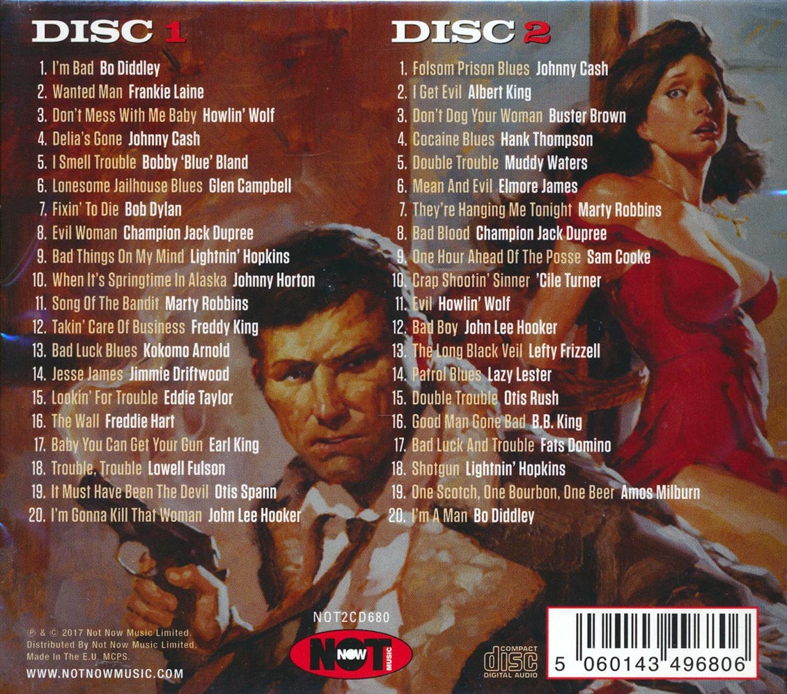 Johnny Cash, Howlin' Wolf, Marty Robbins, BB King, Etc. - Born Bad: 40 Tales Of Bad Boys & Dirty Deeds (40 tracks) (2xCD)