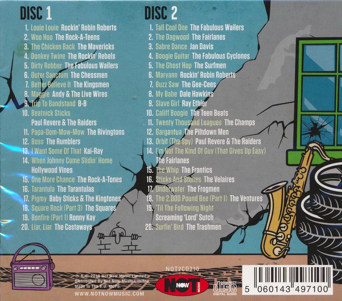 Paul Revere & The Raiders, The Kingsmen, The Trashmen, The Rivingtons, Etc. - The Early Sounds Of Garage Rock (40 tracks) (2xCD)