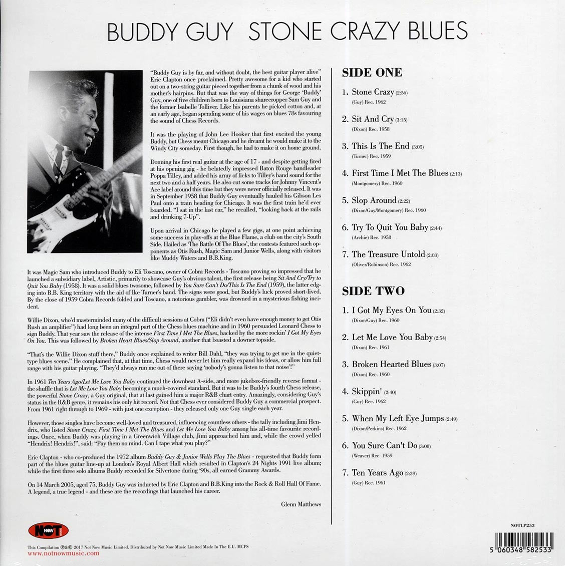 Buddy Guy - Stone Crazy Blues (180g) (blue vinyl)