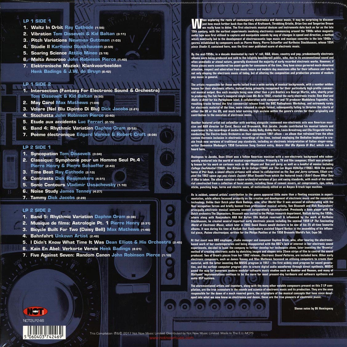 Ray Cathode, Daphne Oram, Newman Guttman, Etc. - Electronic Music It Started Here: Innovative Tracks From The Early Electronic Explorers (2xLP) (180g) (colored vinyl)