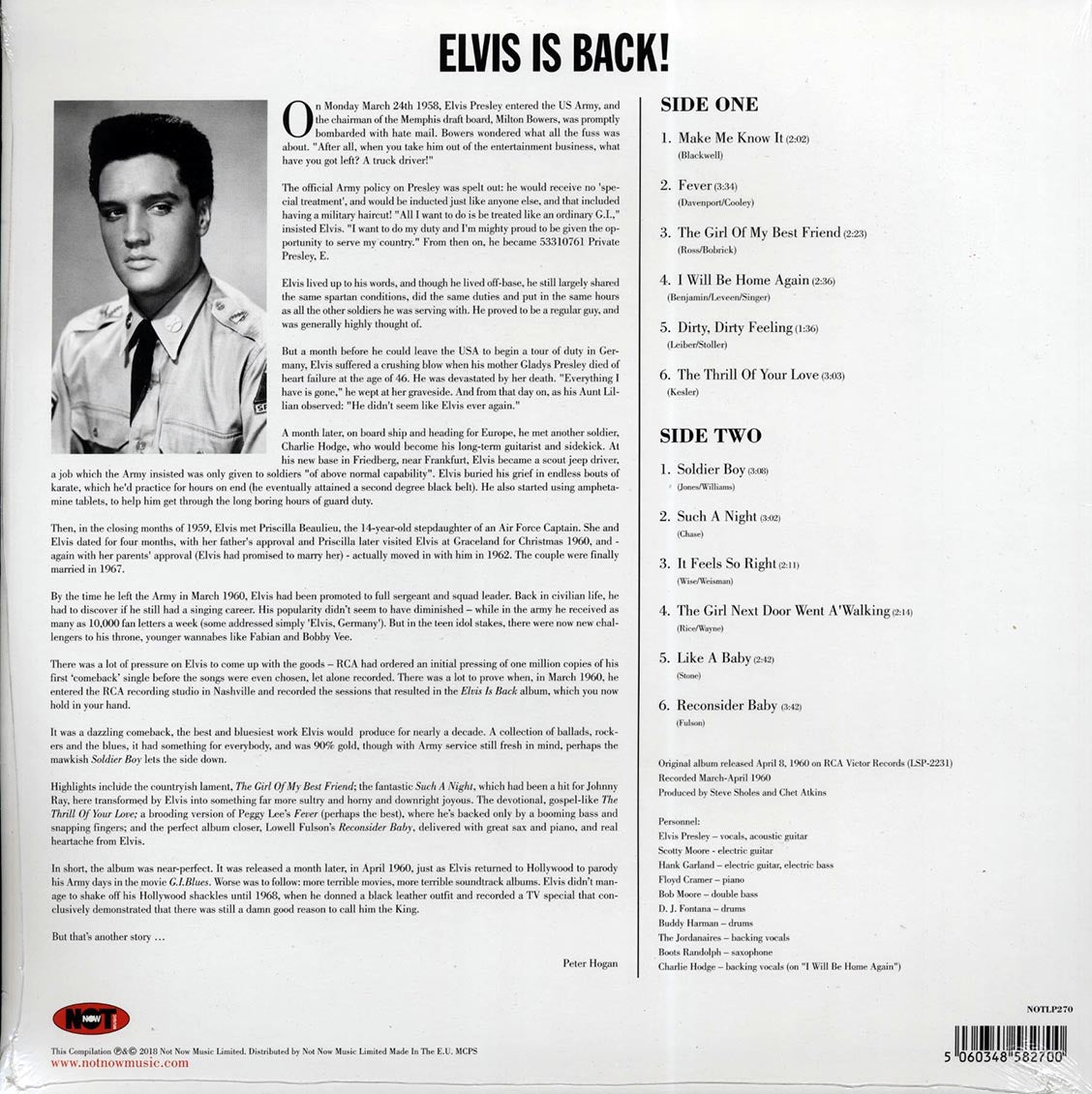Elvis Presley - Elvis Is Back! (180g) (colored vinyl)