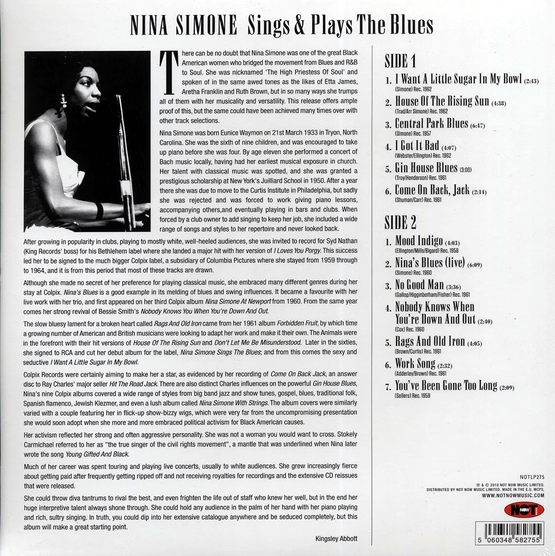 Nina Simone - Sings & Plays The Blues (180g) (colored vinyl)