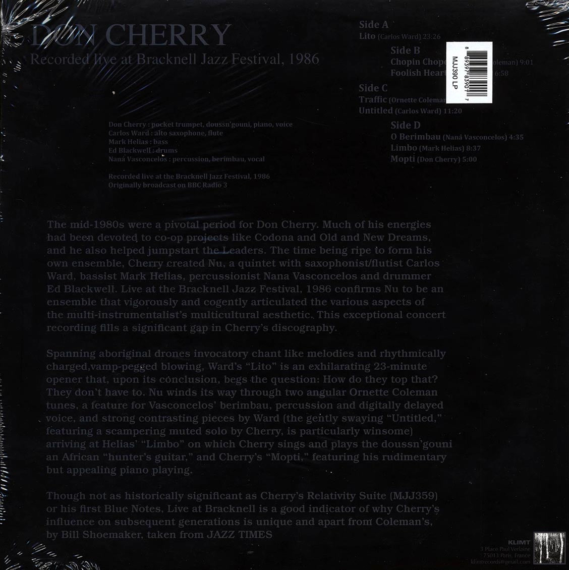 Don Cherry - At Bracknell Jazz Festival (ltd. 500 copies made) (2xLP)