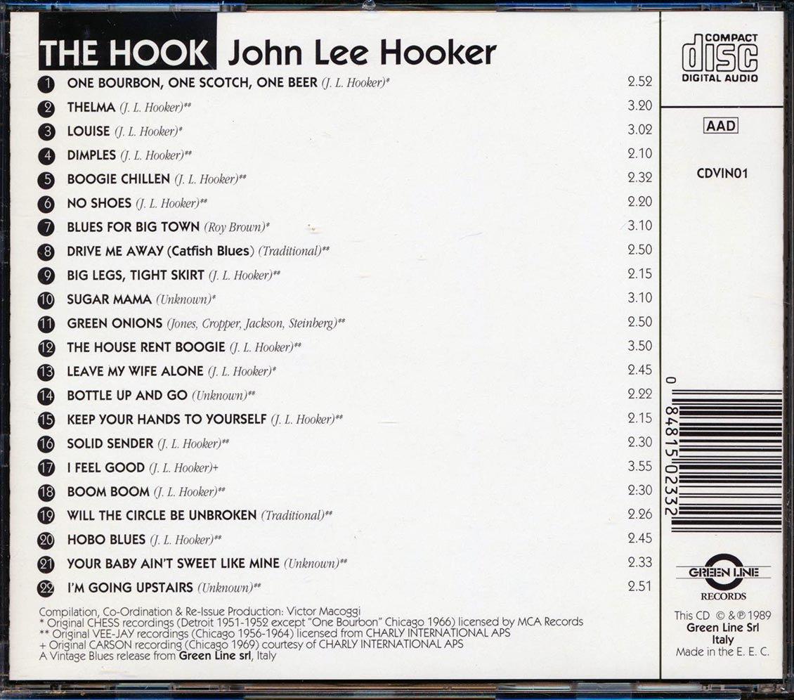 John Lee Hooker - The Hook: The Best Of John Lee Hooker (22 tracks)