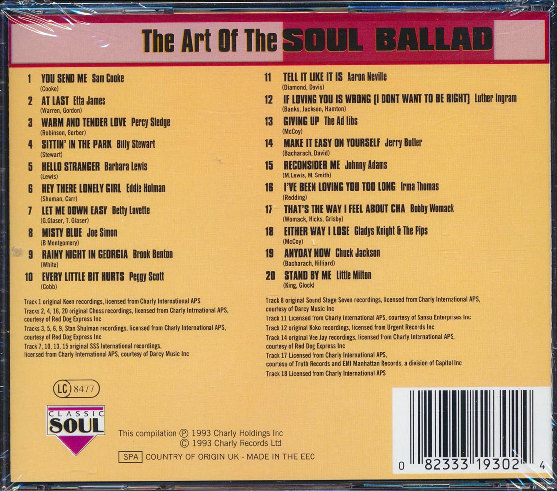 Sam Cooke, Etta James, Joe Simon, Etc. - The Art Of The Soul Ballad (20 tracks)