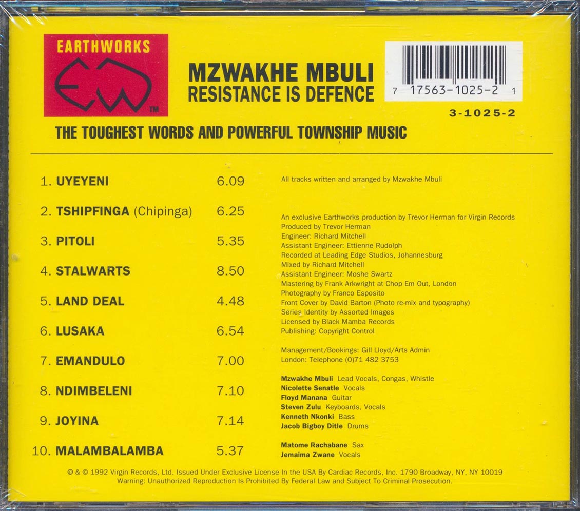 Mzwakhe Mbuli - Resistance Is Defence