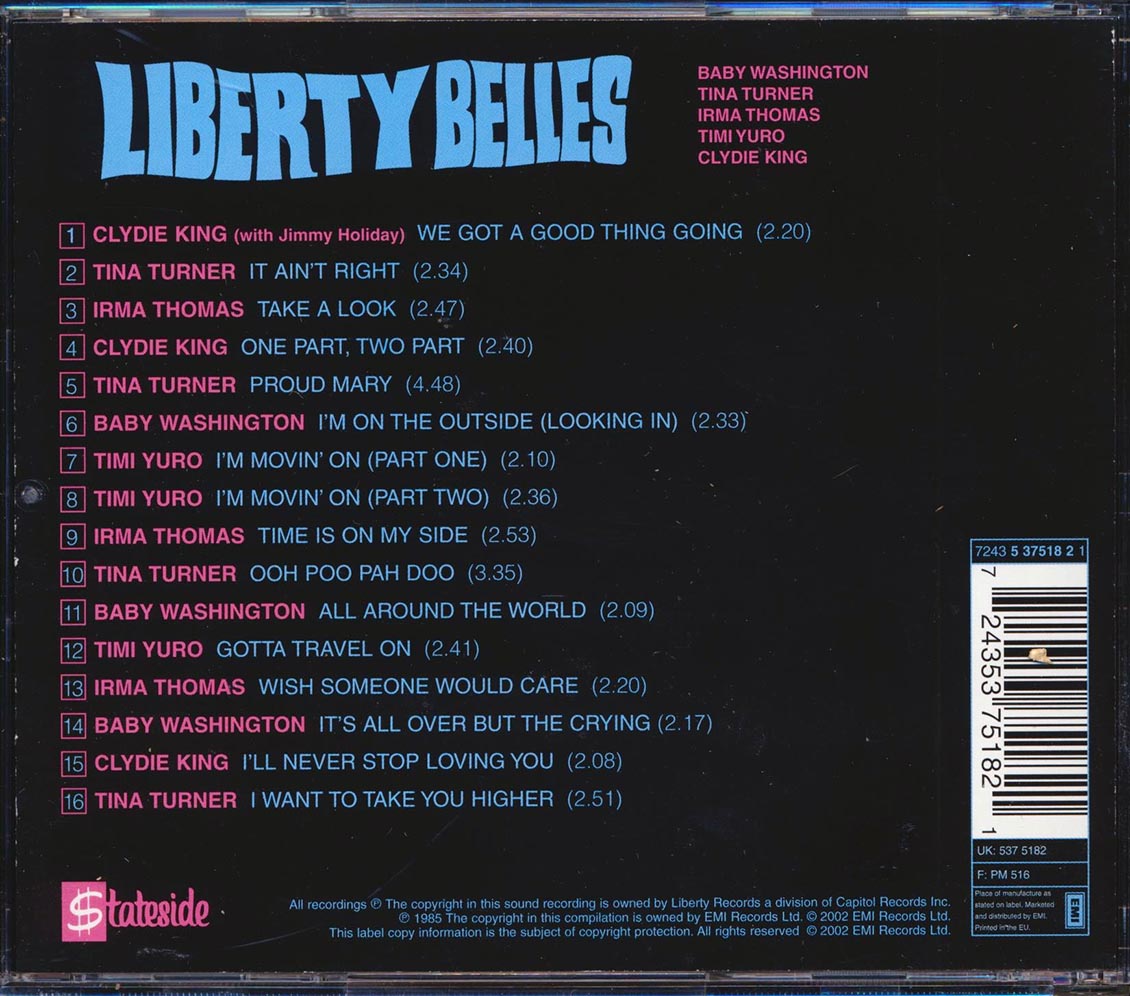 Tina Turner, Irma Thomas, Baby Washington, Timi Yuro, Etc. - Libery Belles