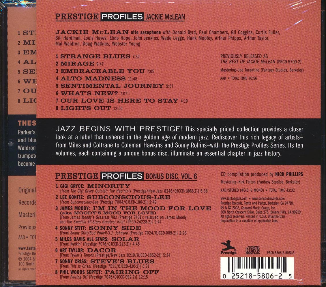 Jackie McLean - Profiles (24 tracks) (2xCD)