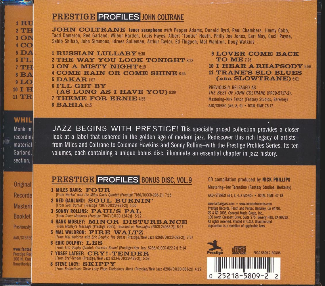 John Coltrane - Profiles (2xCD) (remastered) (24-bit mastering)