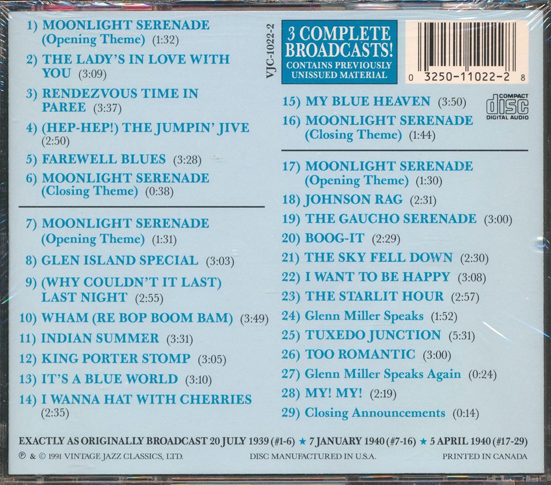 Glenn Miller & His Orchestra - Tuxedo Junction Volume 2: The Sustaining Remote Broadcasts (29 tracks)