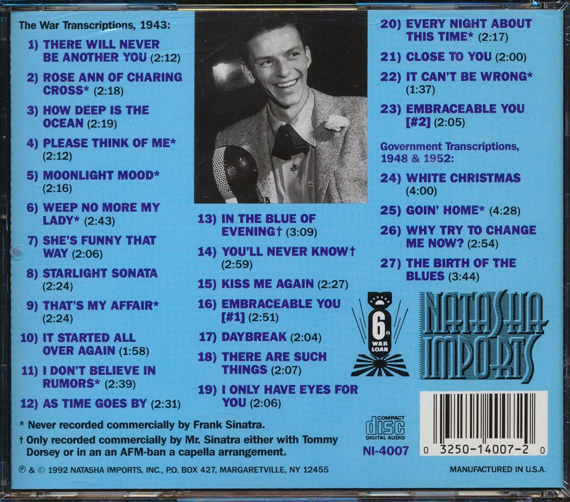 Frank Sinatra - In The Blue Of Evening: Previously Unissued War Transcriptions, 1943 (27 tracks)