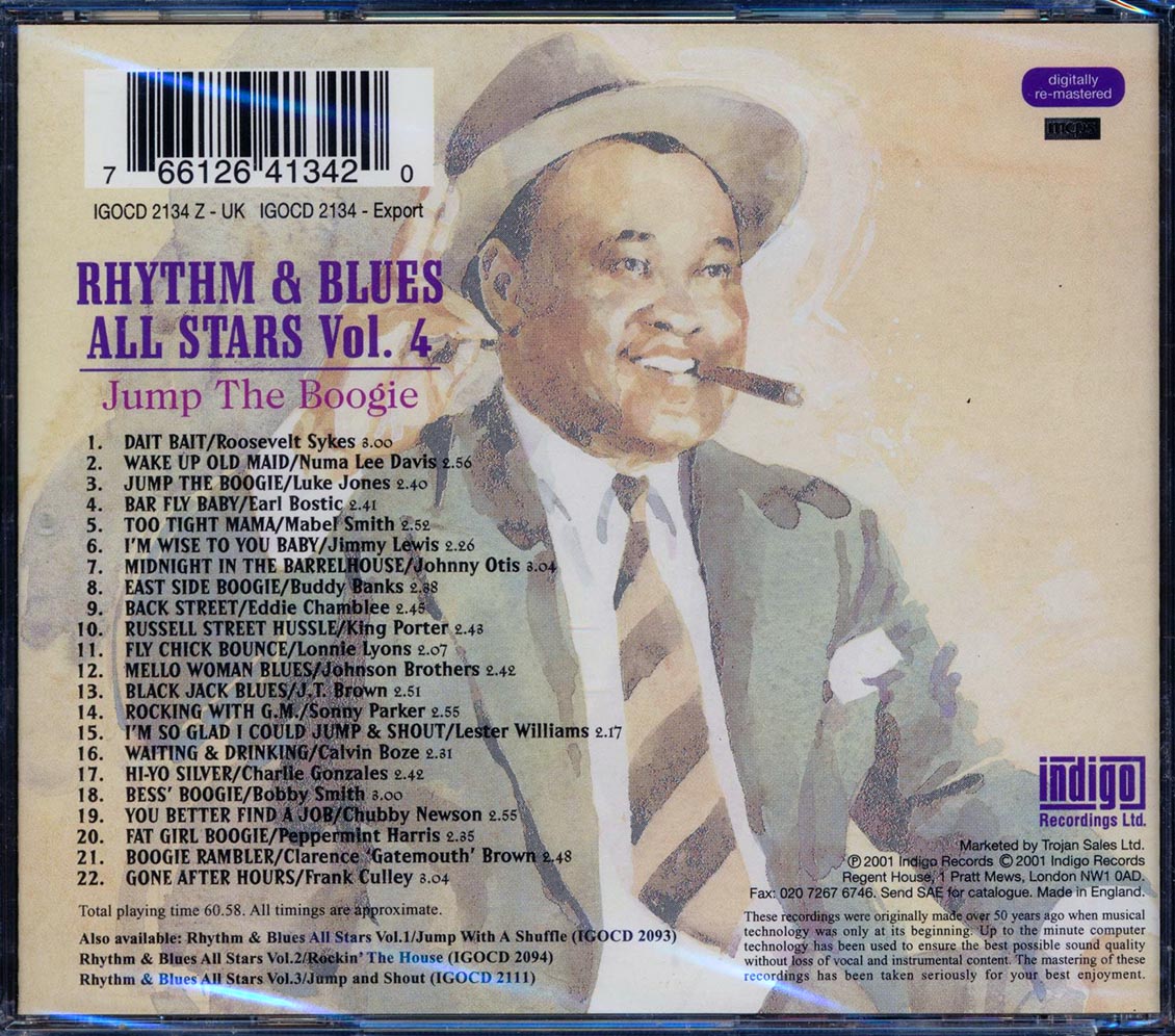 Roosevelt Sykes, Lester Williams, Johnny Otis, Etc. - Rhythm & Blues All Stars Volume 4: Jump The Boogie (22 tracks)