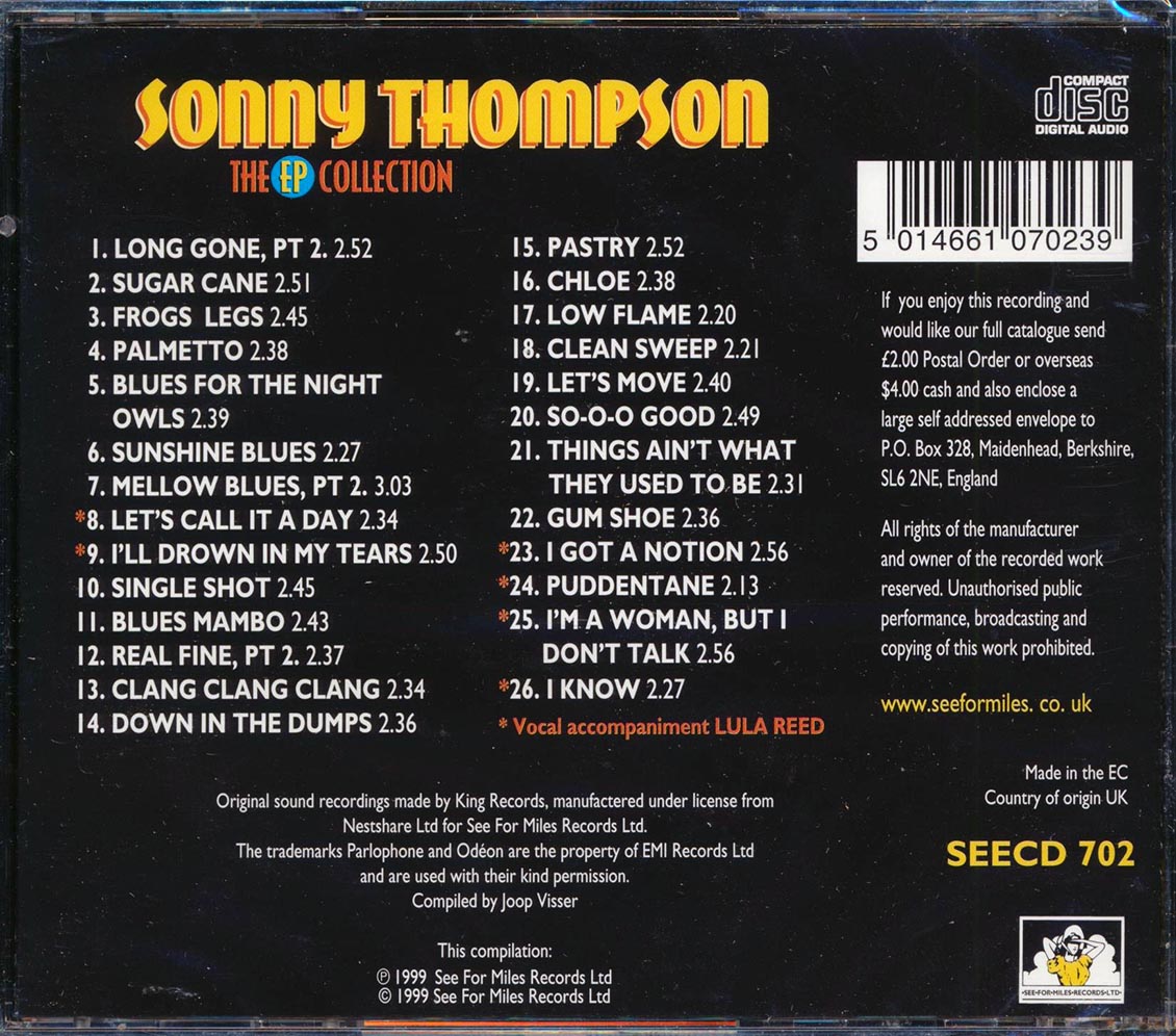 Sonny Thompson - The EP Collection (26 tracks)
