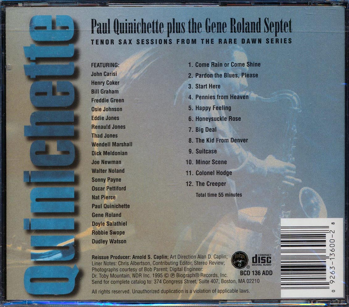 Paul Quinichette Plus The Gene Roland Septet - The Kid From Denver