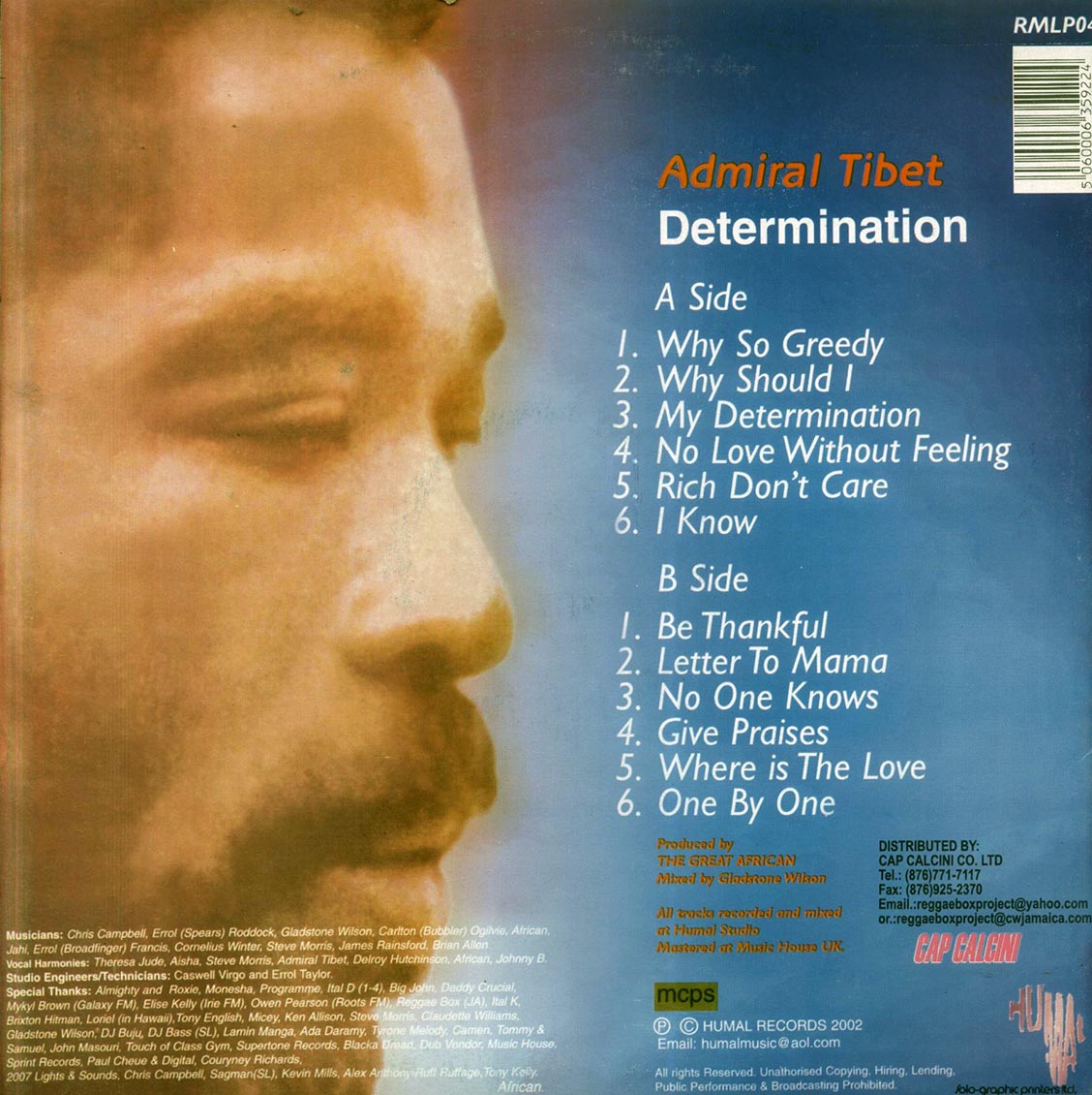 Admiral Tibet - Determination (Jamaica press) (orig. press)