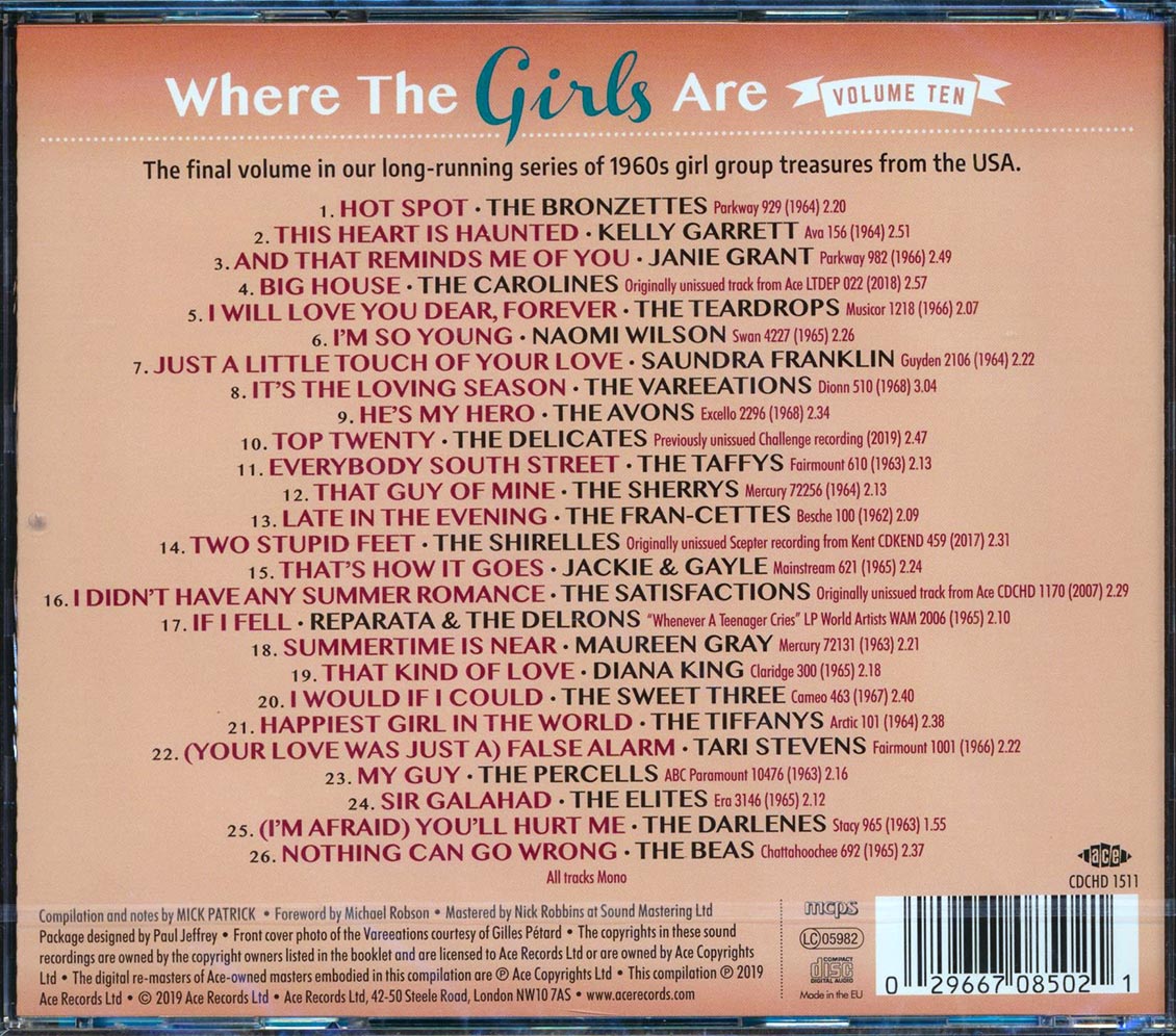 Naomi Wilson, The Bronzettes, The Vareeations, Etc. - Where The Girls Are Volume 10