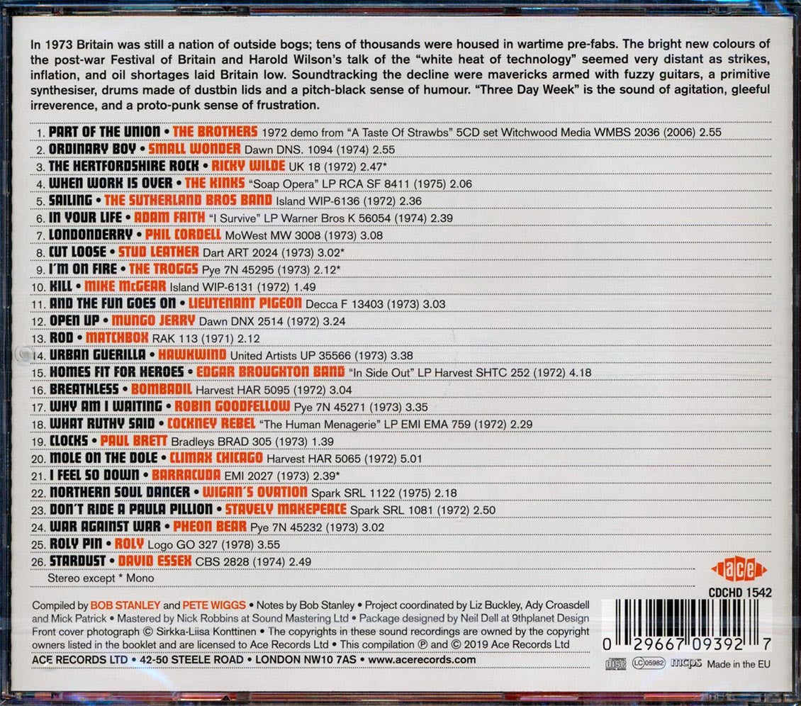 Hawkwind, The Troggs, The Kinks, Etc. - Bob Stanley & Pete Wiggs Present Three Day Week: When The Lights Went Out 1972-1975