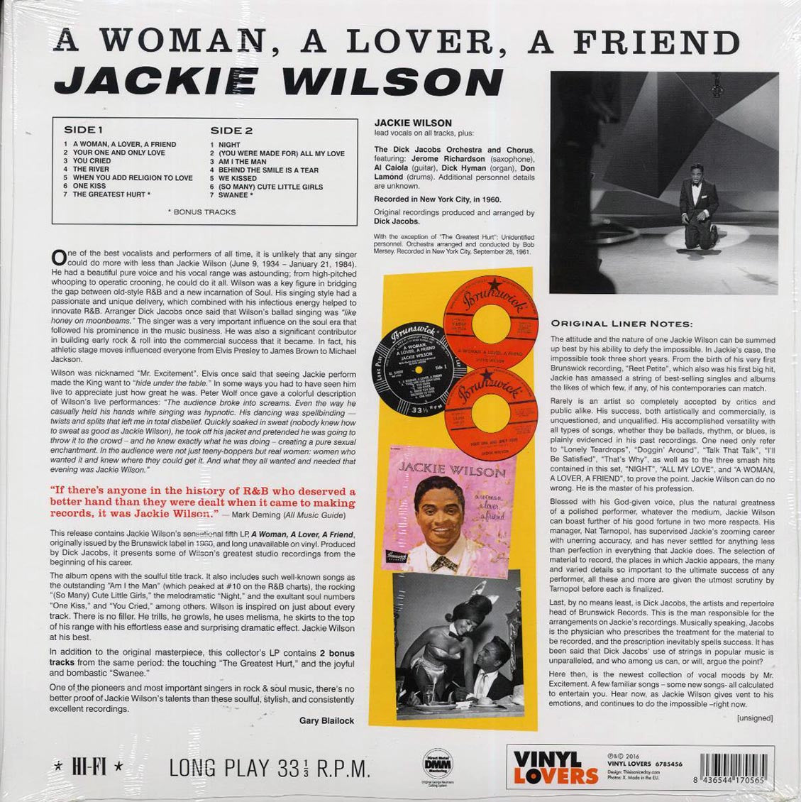 Jackie Wilson - A Woman. A Lover. A Friend. (+2 bonus tracks) (ltd. ed.) (180g)