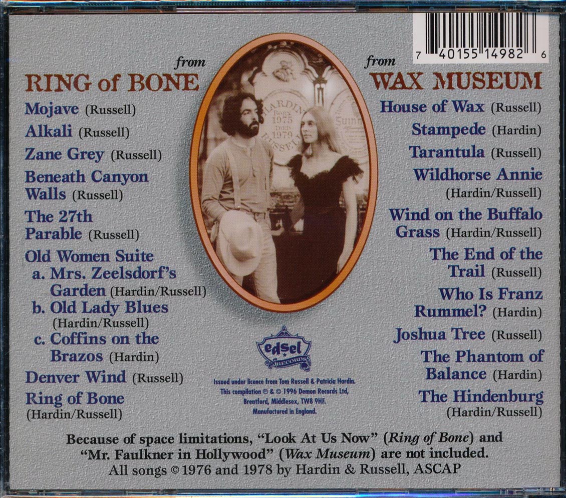 Tom Russell, Patricia Hardin - The Early Years: Ring Of Bone + Wax Museum (2 albums on 1 CD)