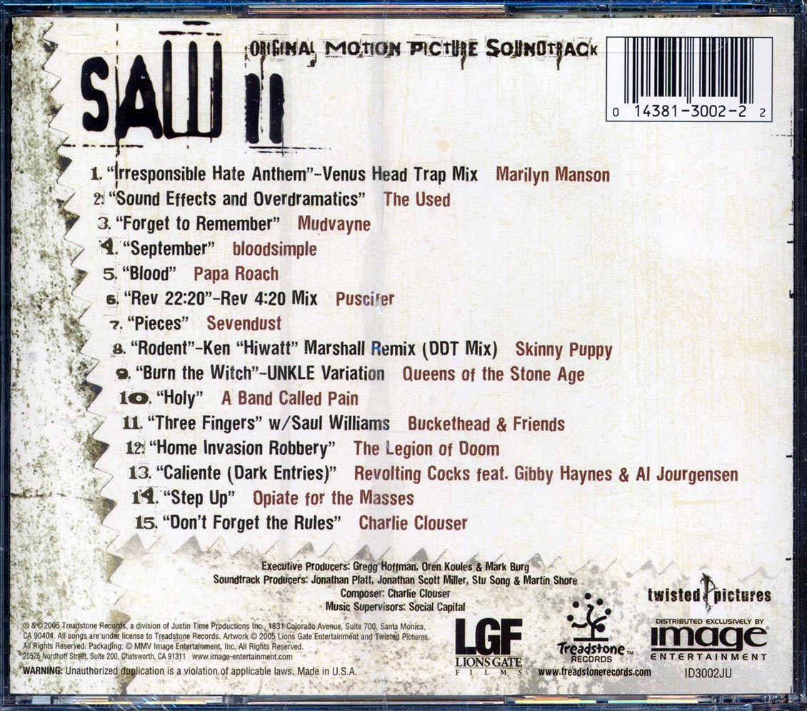 Queens Of The Stone Age, Buckethead, Etc. - Saw II Original Motion Picture Soundtrack