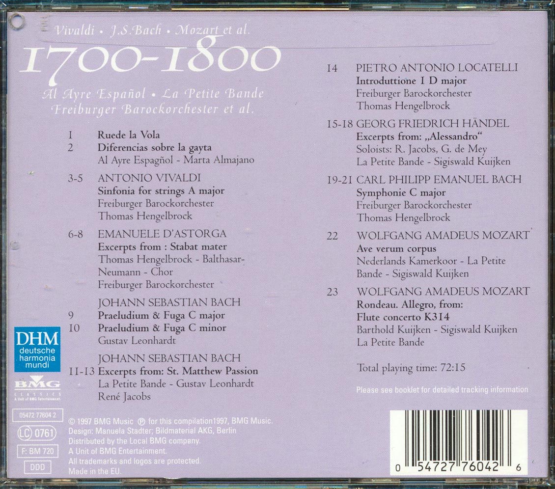 Vivaldi, Bach, Mozart, Et Al - Century Classics V: 1700-1800 (23 tracks)