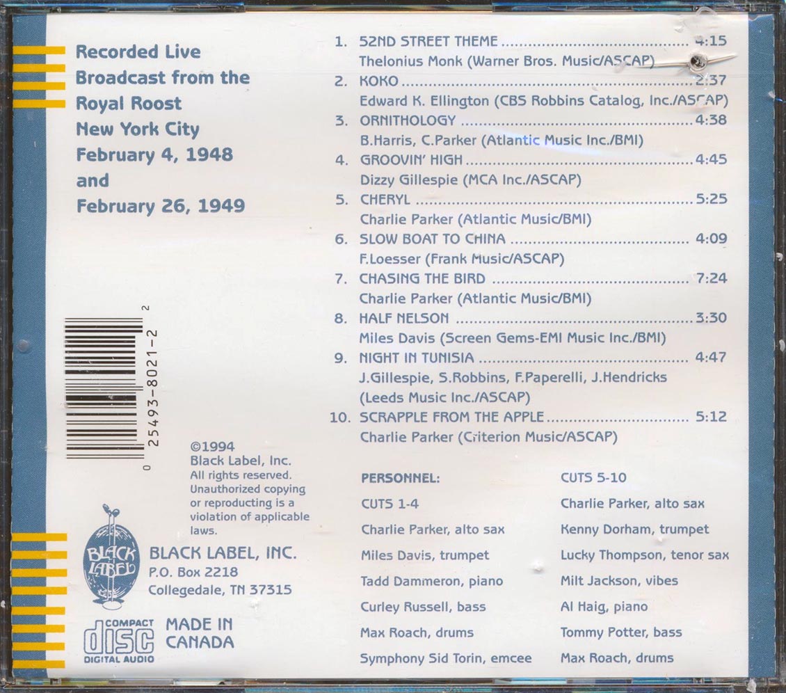 Charlie Parker - Bop City Volume 2