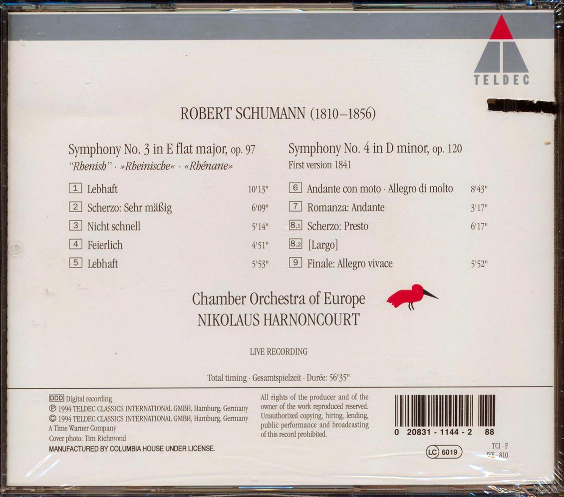 Shumann - Symphonies No. 3 Thenish, No. 4 First Version 1841 (marked/ltd stock)