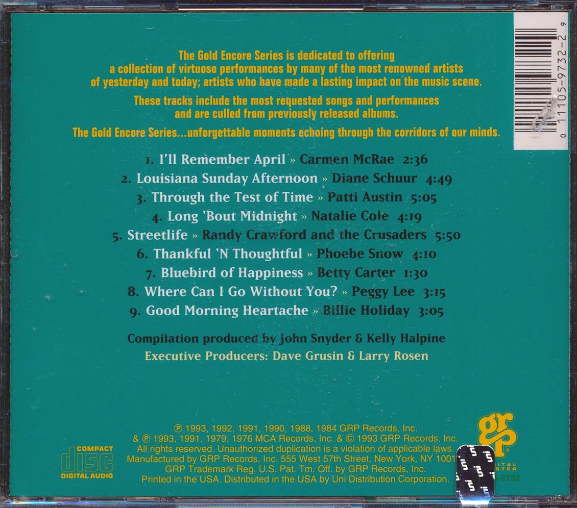 Billie Holiday, Carmen MaRae, Natalie Cole, Etc. - Songbirds (marked/ltd stock)