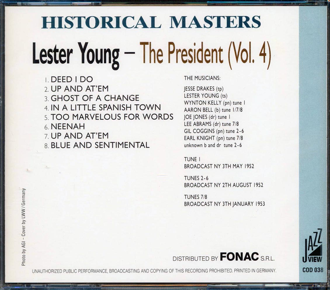 Lester Young - The President Volume 4 (numbered ltd.ed.)