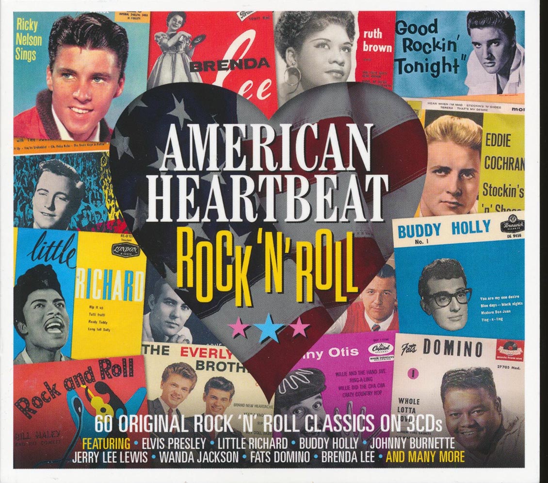 Roy Orbison, Chuck Berry, The Big Dipper, Charlie Rich, Etc. - American Heartbeat: Rock 'N' Roll (60 tracks) (3xCD) (deluxe 3-fold digipak)
