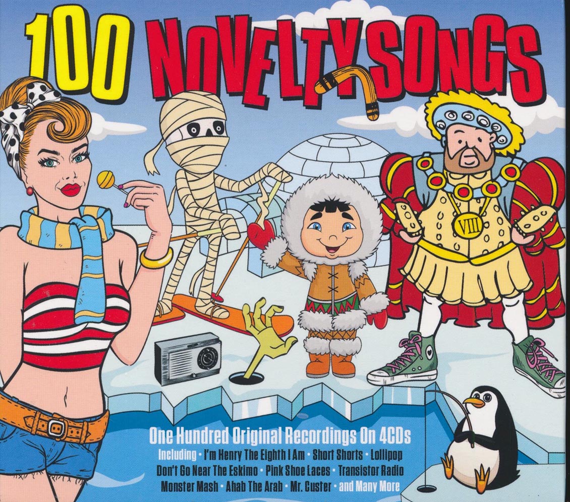 Ray Stevens, The Mudlarks, The Rivingtons, The Trashmen, Etc. - 100 Novelty Songs (100 tracks) (4xCD) (deluxe 4-fold digipak)