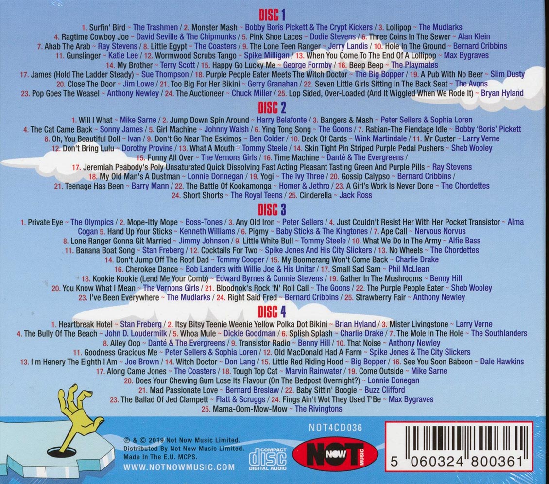 Ray Stevens, The Mudlarks, The Rivingtons, The Trashmen, Etc. - 100 Novelty Songs (100 tracks) (4xCD) (deluxe 4-fold digipak)